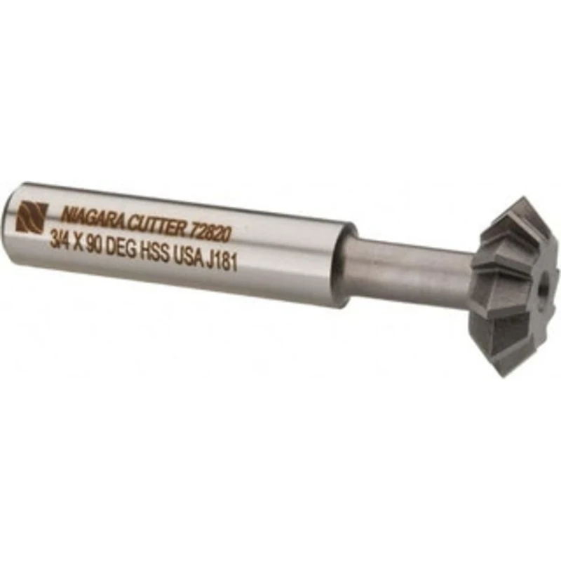 KEO 3/4 3/4 Cut Diam, 1/4 Cut Width, 3/8 Shank, High Speed Steel Double-Angle Cutter Uncoated, 10 Teeth, 2-7/16 OAL, ...